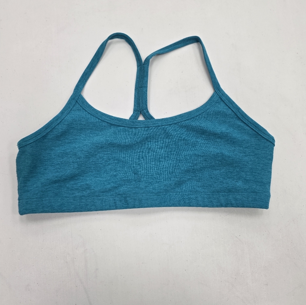 Beyond Yoga Teal Blue Spacedye Slim Racerback Sports Bra